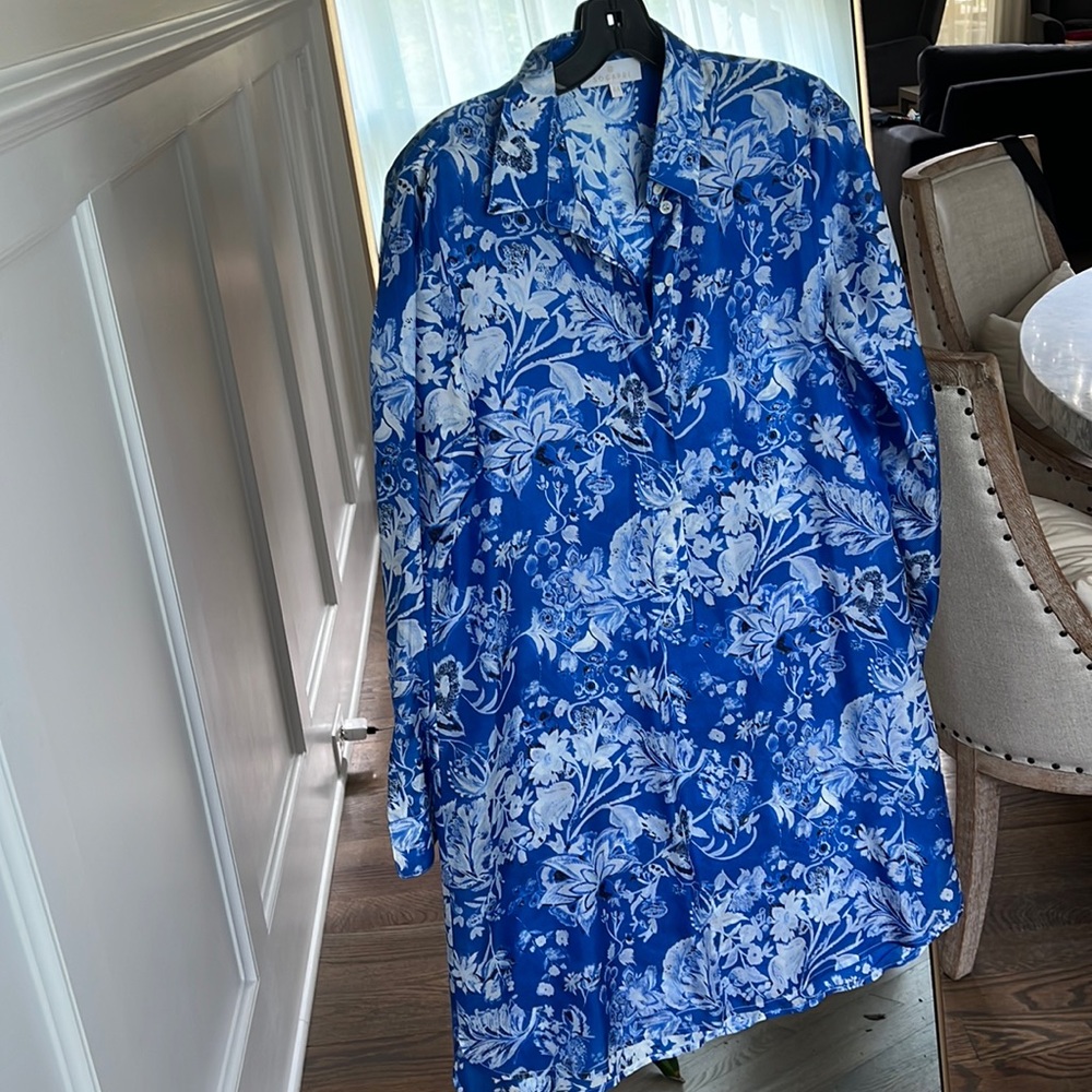 Silk shift dress size 8 with matching scarf
